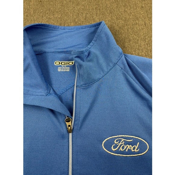 Ogio Ford Mens Medium Blue Performance Pullover 1/4 Zip Long Sleeve - Picture 1 of 9
